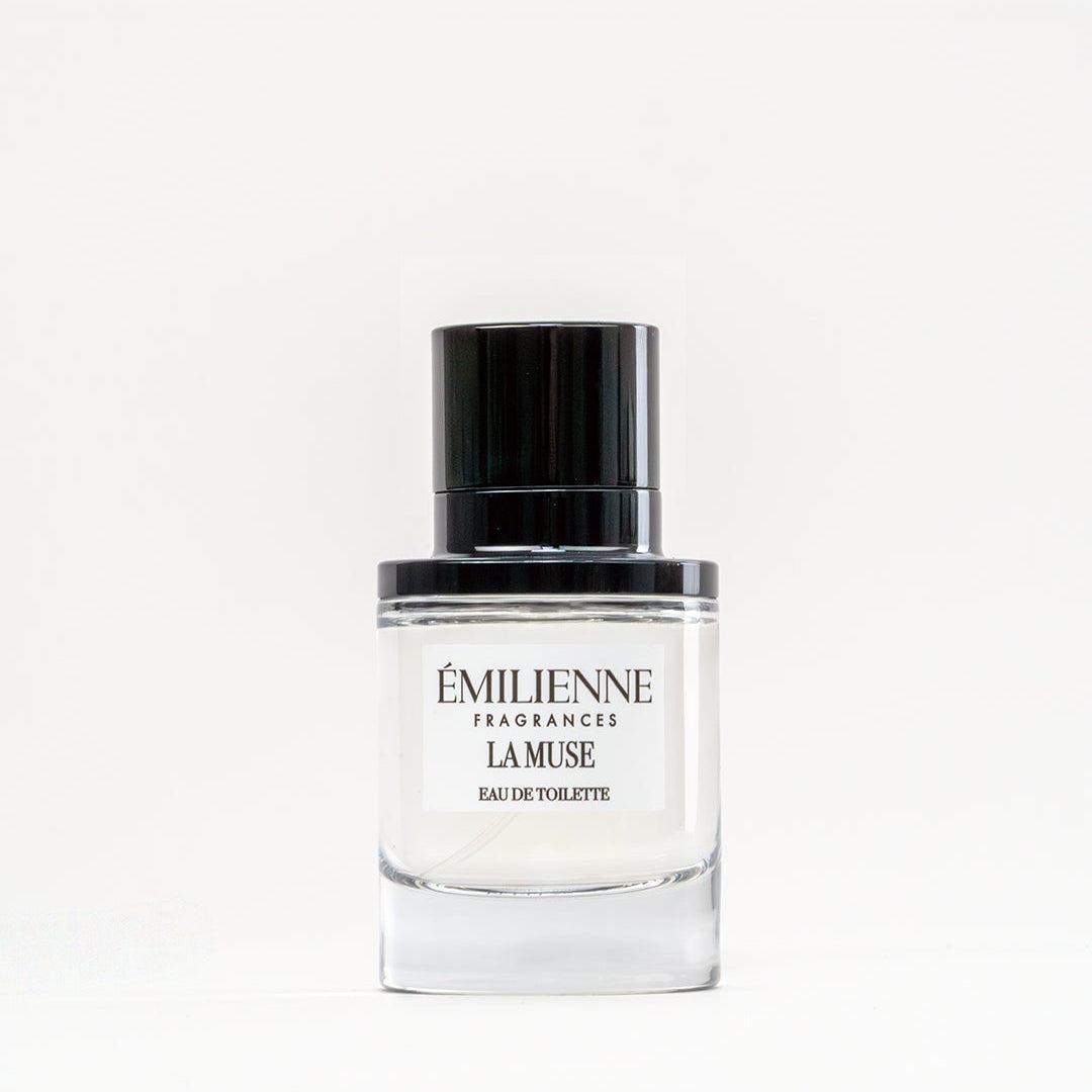 Perfume bottle labeled 'Emilienne' on a white background